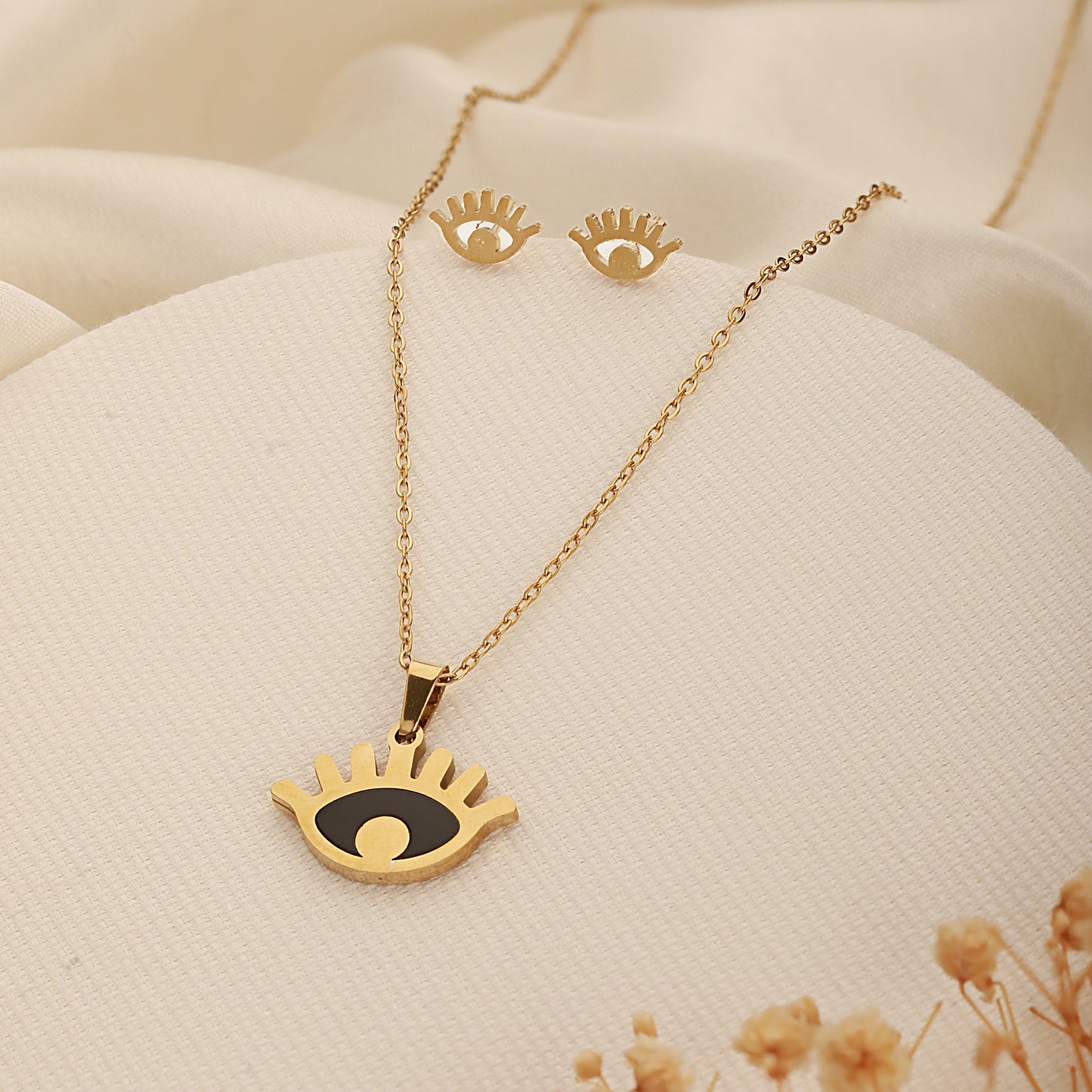 Evil Eye Jewelry Set for Kids - 18K Gold Plated
