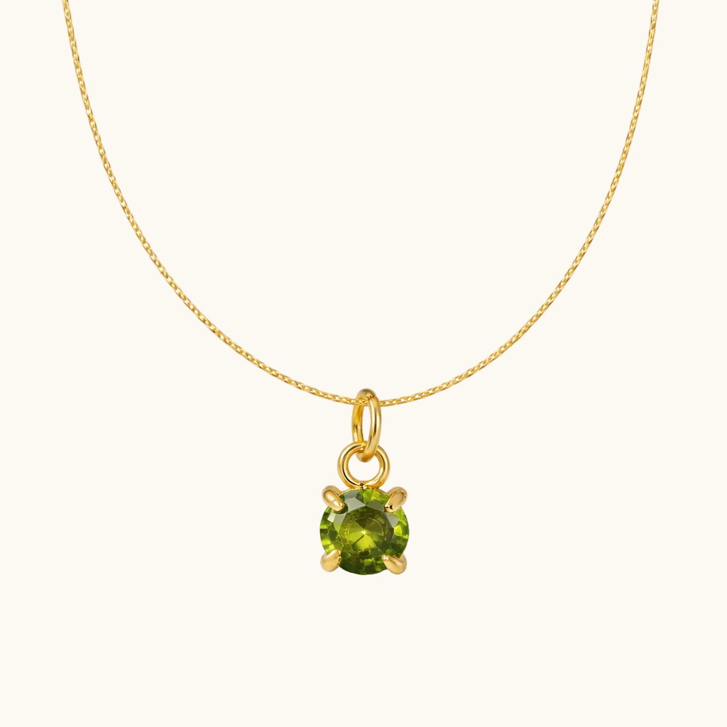August birthstone Pendant – 18K Gold Plated