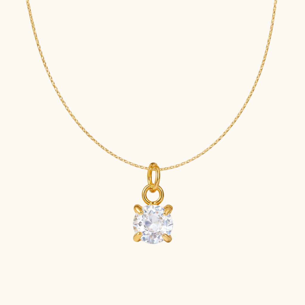 April birthstone Pendant – 18K Gold Plated