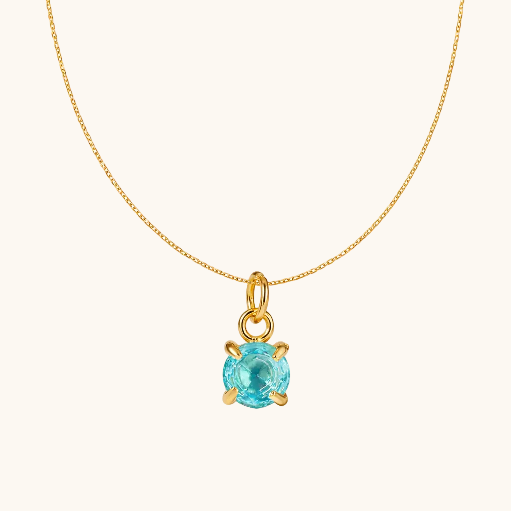 March birthstone Pendant – 18K Gold Plated