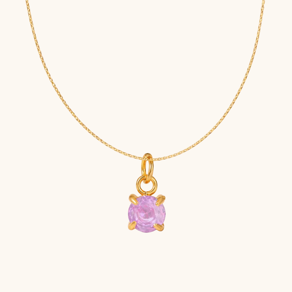 February birthstone Pendant – 18K Gold Plated