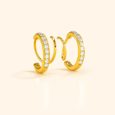 Spiralizo Zirconia Earrings - 18k Gold Plated