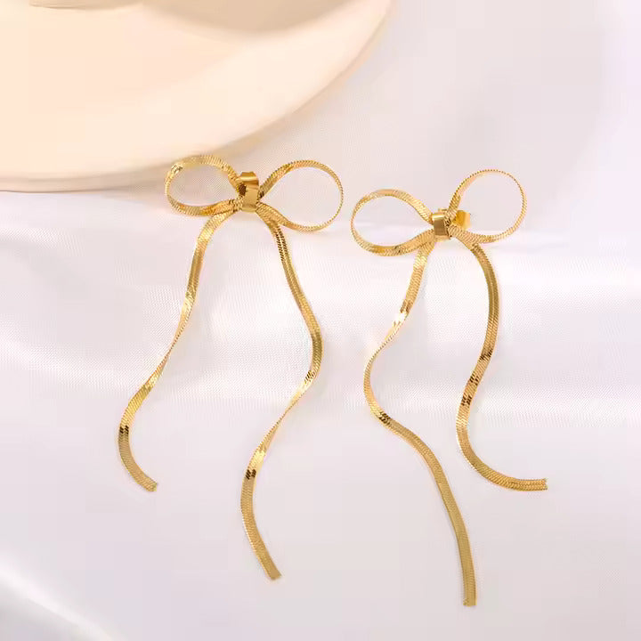 Buy Bow Drop Dainty Earrings online jewellery