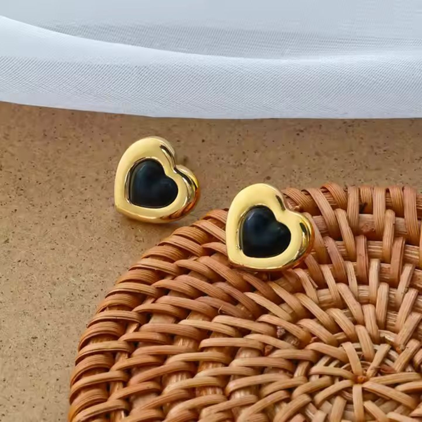 Heart Shaped Earrings - 18K Gold Plated