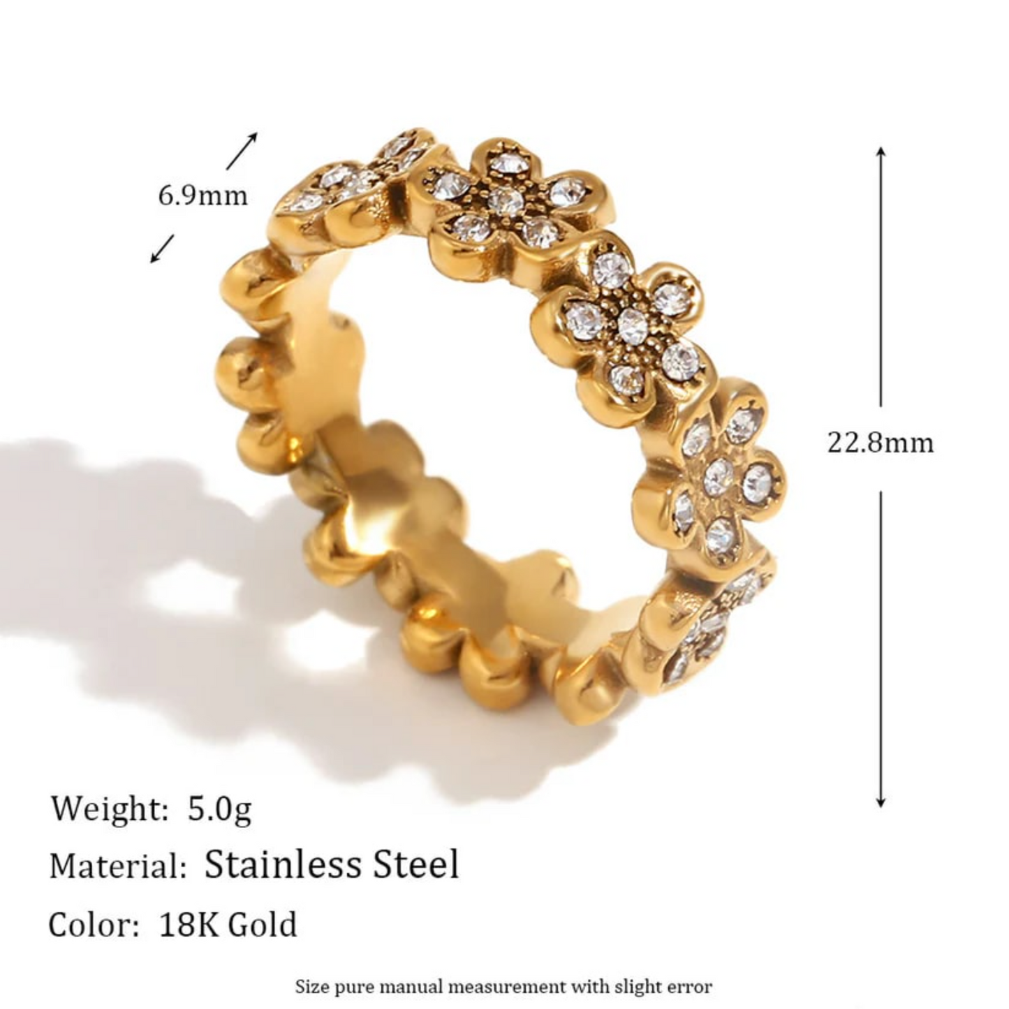 Buy Daisy Flower Ring - 18K Gold Plated online jewellery