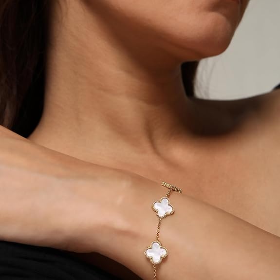 White Clover Bracelet - 18K Gold Plated