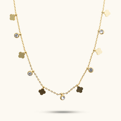 Dainty Clover Necklace - 18K Gold Plated