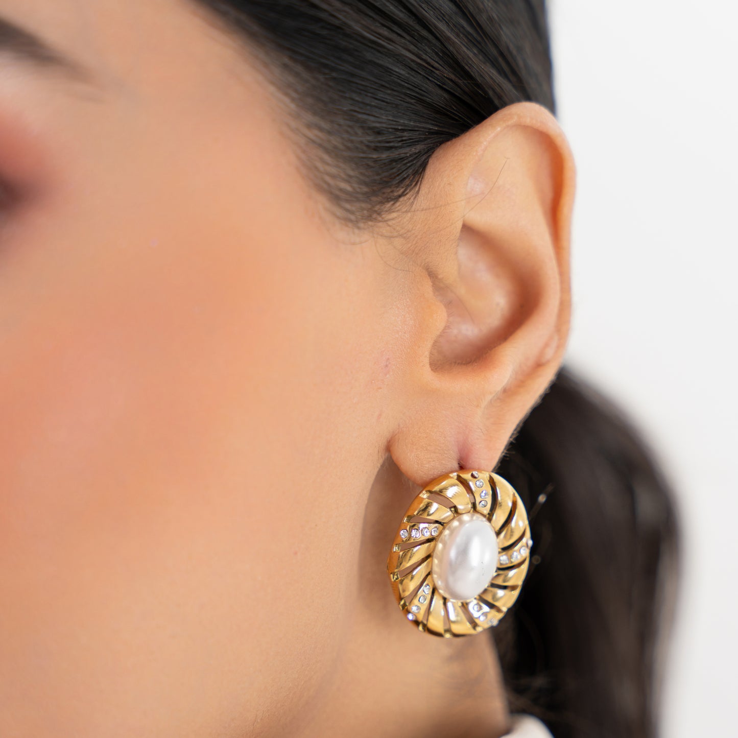 Buy Old Money Pearl Earrings - 18K Gold Plated online jewellery