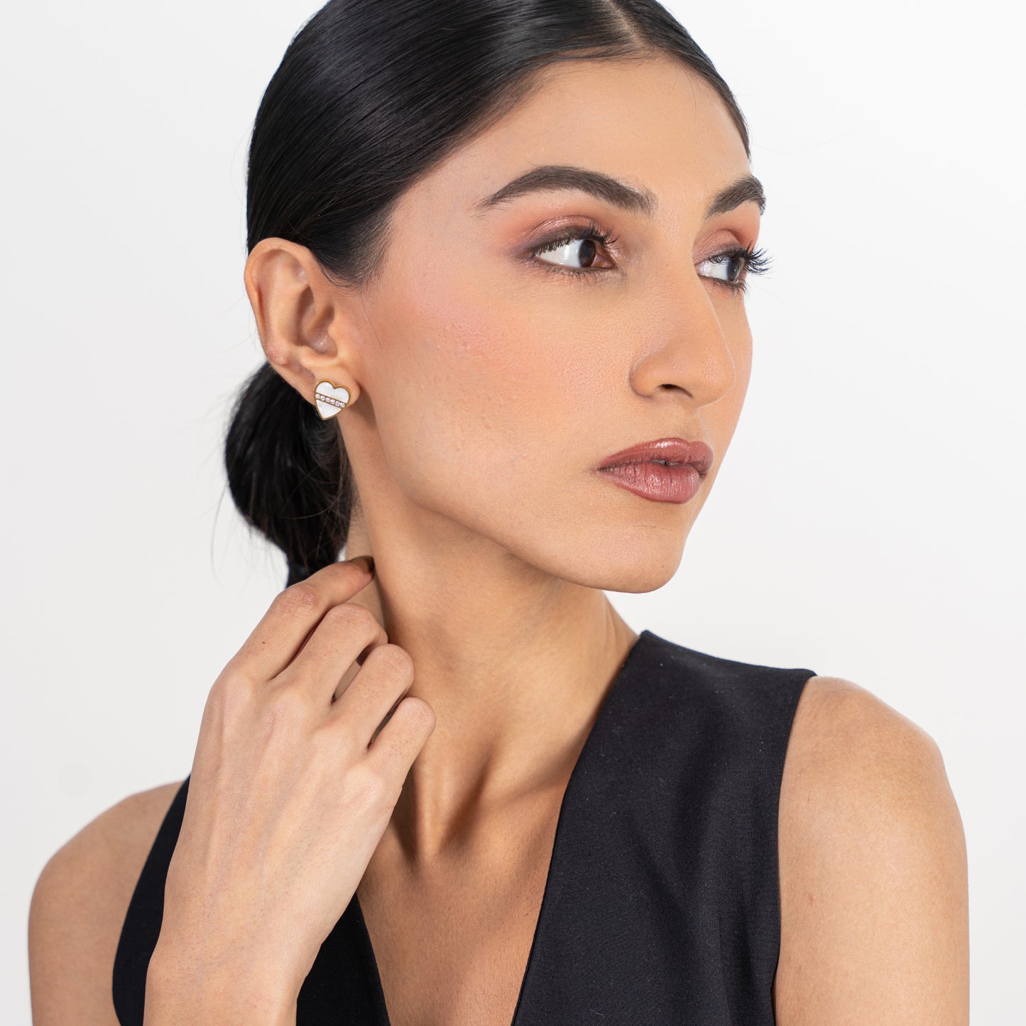 Buy Enamel Heart Studs Earrings online jewellery