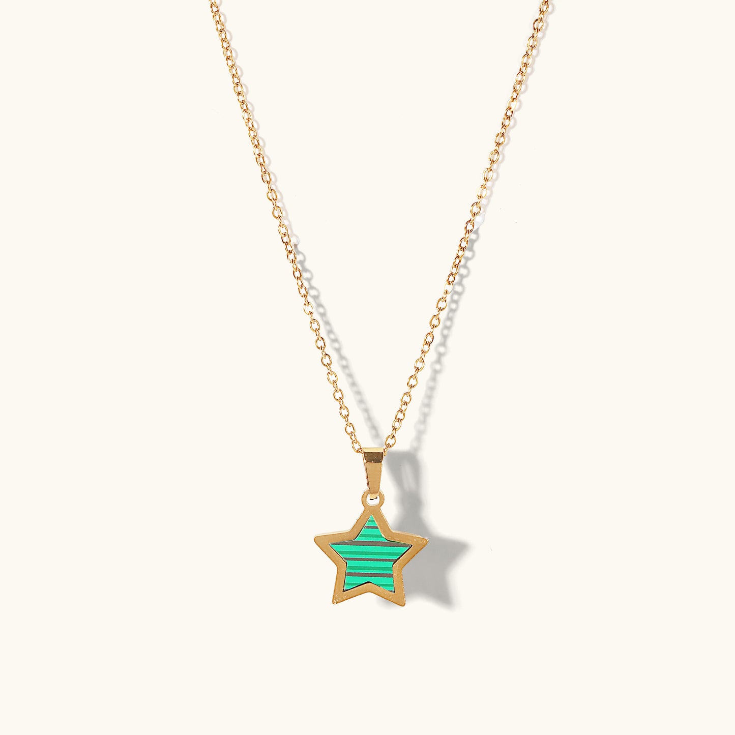Green Star Jewelry Set for Kids - 18K Gold Plated