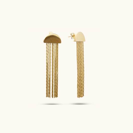 Semi Sun Gold Drop earrings - 18K Gold Plated