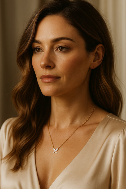 Dainty Butterfly Pendant Necklace - 18K Gold Plated