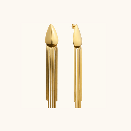 Teardrop danglers earrings - 18K Gold Plated