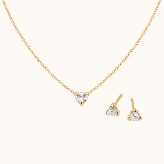 Triangle Solitaire Set - 18K Gold Plated