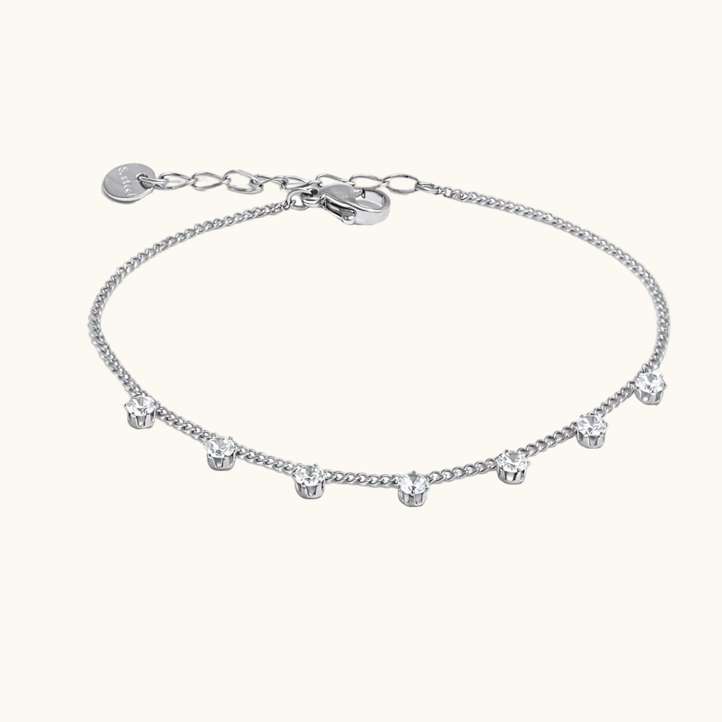 Seven Solitaires Bracelet - Silver Plated