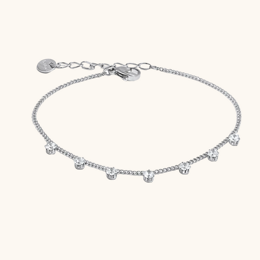 Seven Solitaires Bracelet - Silver Plated