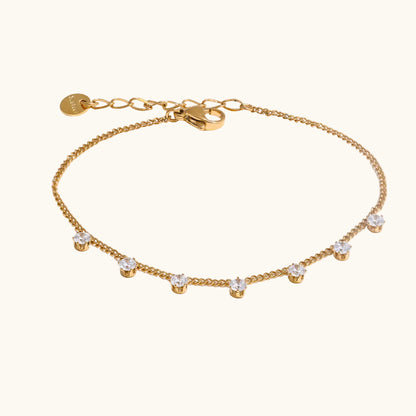 Seven Solitaires Bracelet - 18K Gold Plated