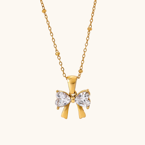 Dainty Bow Necklace - 18K Gold Plated