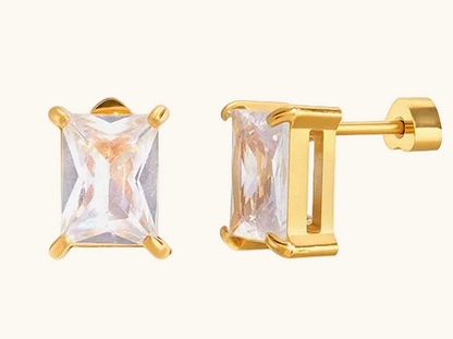 Square Studs Earrings - 18K Gold Plated