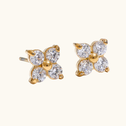 Four-Petal Studs - 18K Gold Plated