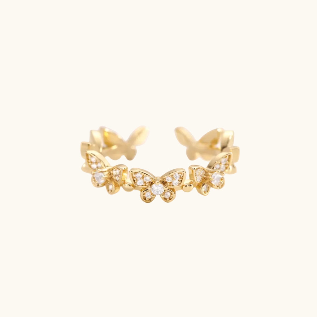 Butterfly Arc Ring - 18K Gold Plated (Adjustable)