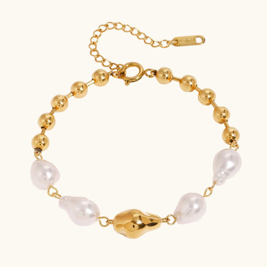 Golden Tide Pearl Bracelet - 18K Gold Plated