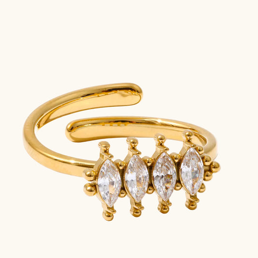 Four Grace Ring - 18K Gold Plated (Adjustable)