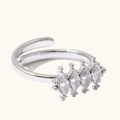 Four Grace Ring - Silver Plated (Adjustable)