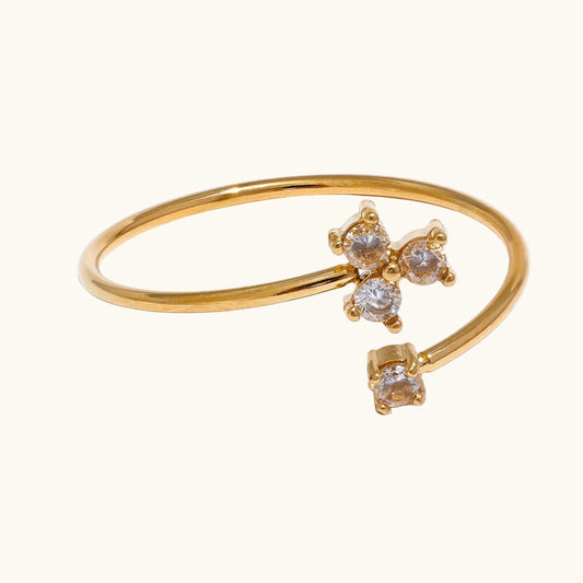 Cluster Ring - 18K Gold Plated (Adjustable)
