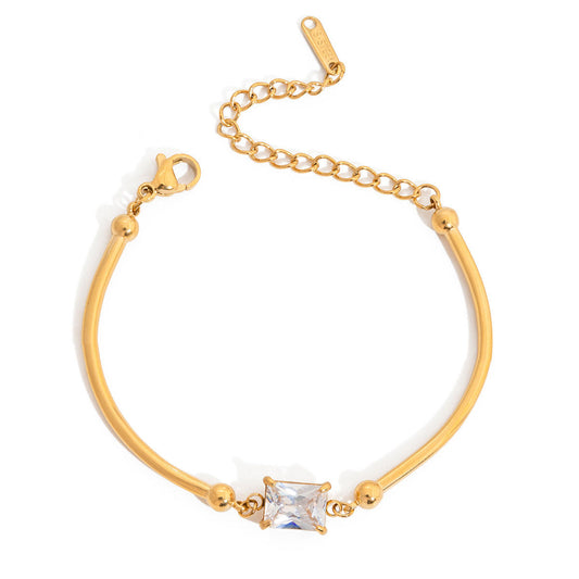 Solitaire Prism Bracelet - 18K Gold Plated