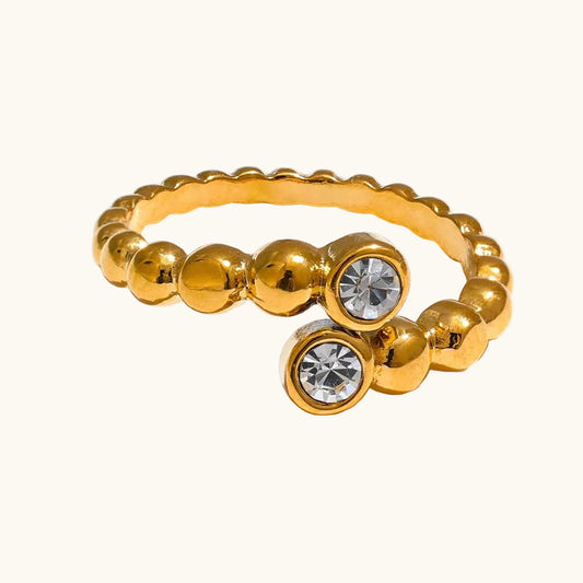 Beaded Ring - 18K Gold Plated (Adjustable)