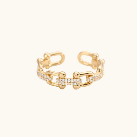 Luxe Link Ring - 18K Gold Plated (Adjustable)