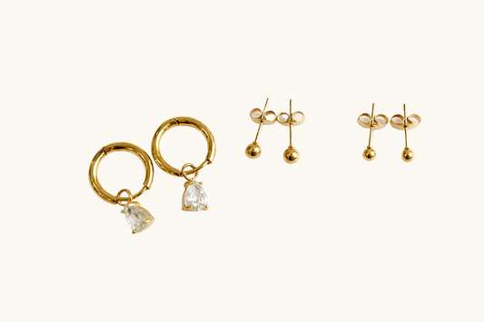 Shine Trio Earrings – 18K Gold Plated