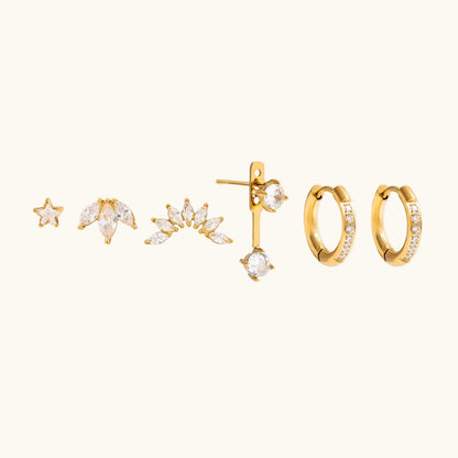 Celestial Stack Earrings - 18K Gold Plated