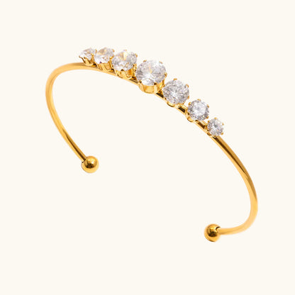 Crownline Crystal Cuff - 18K Gold Plated