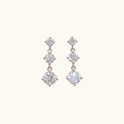 Trio Drift Silver Earrings - silver Plated
