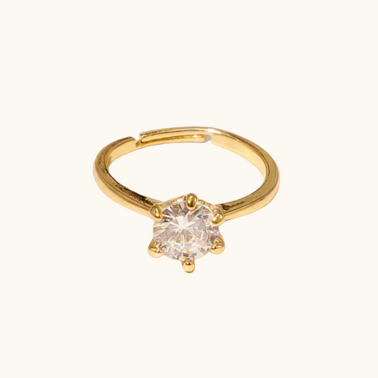 Nova Solitaire Ring - 18K Gold Plated (Adjustable)