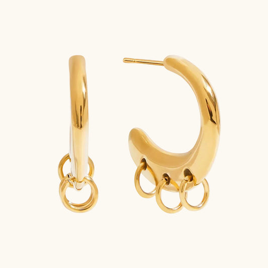 Triple Loop Hoops - 18K Gold Plated