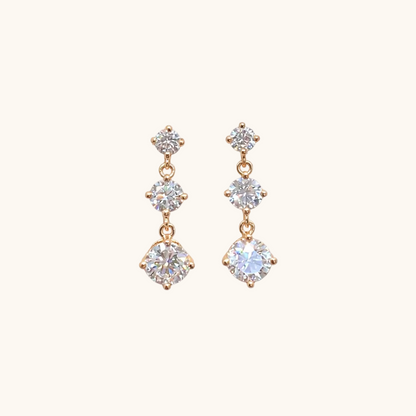 Trio Drift Gold Earrings - 18K Gold Plated