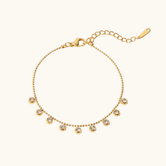 Drop Crystal Bracelet - 18K Gold Plated