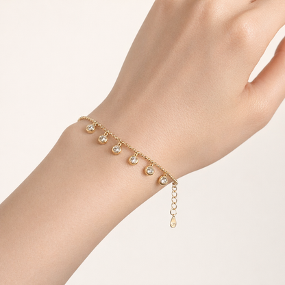 Drop Crystal Bracelet - 18K Gold Plated