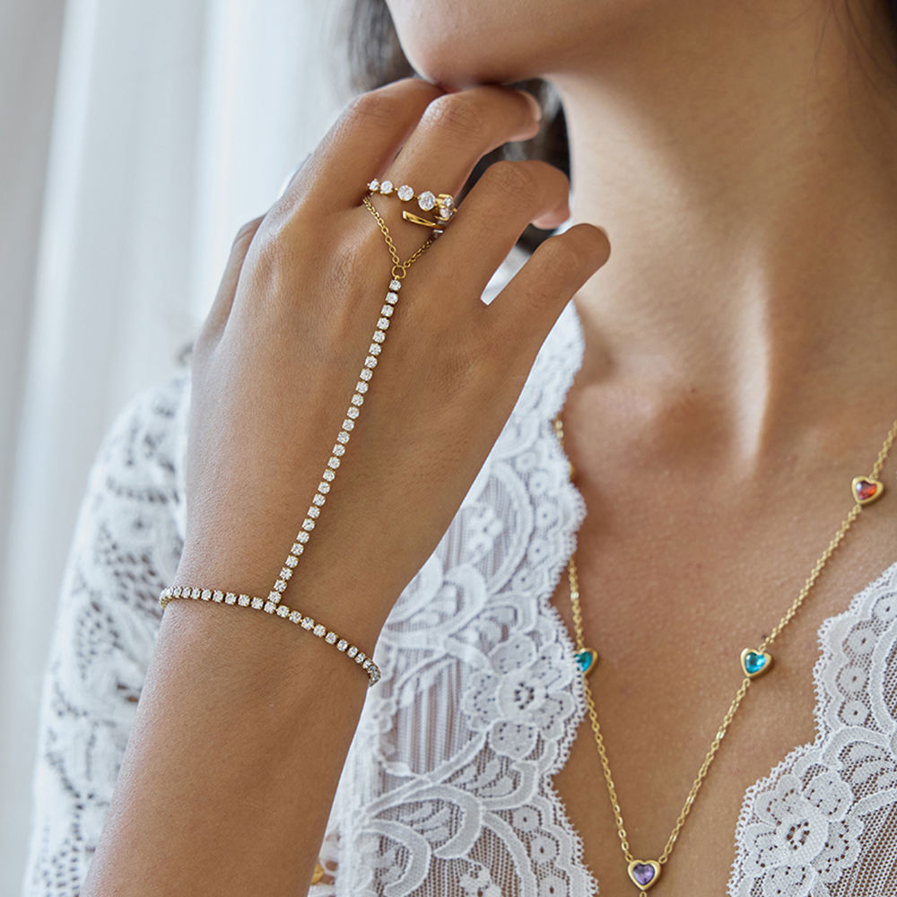 Spark Drape Hand Chain - 18K Gold Plated