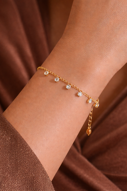Seven Solitaires Bracelet - 18K Gold Plated