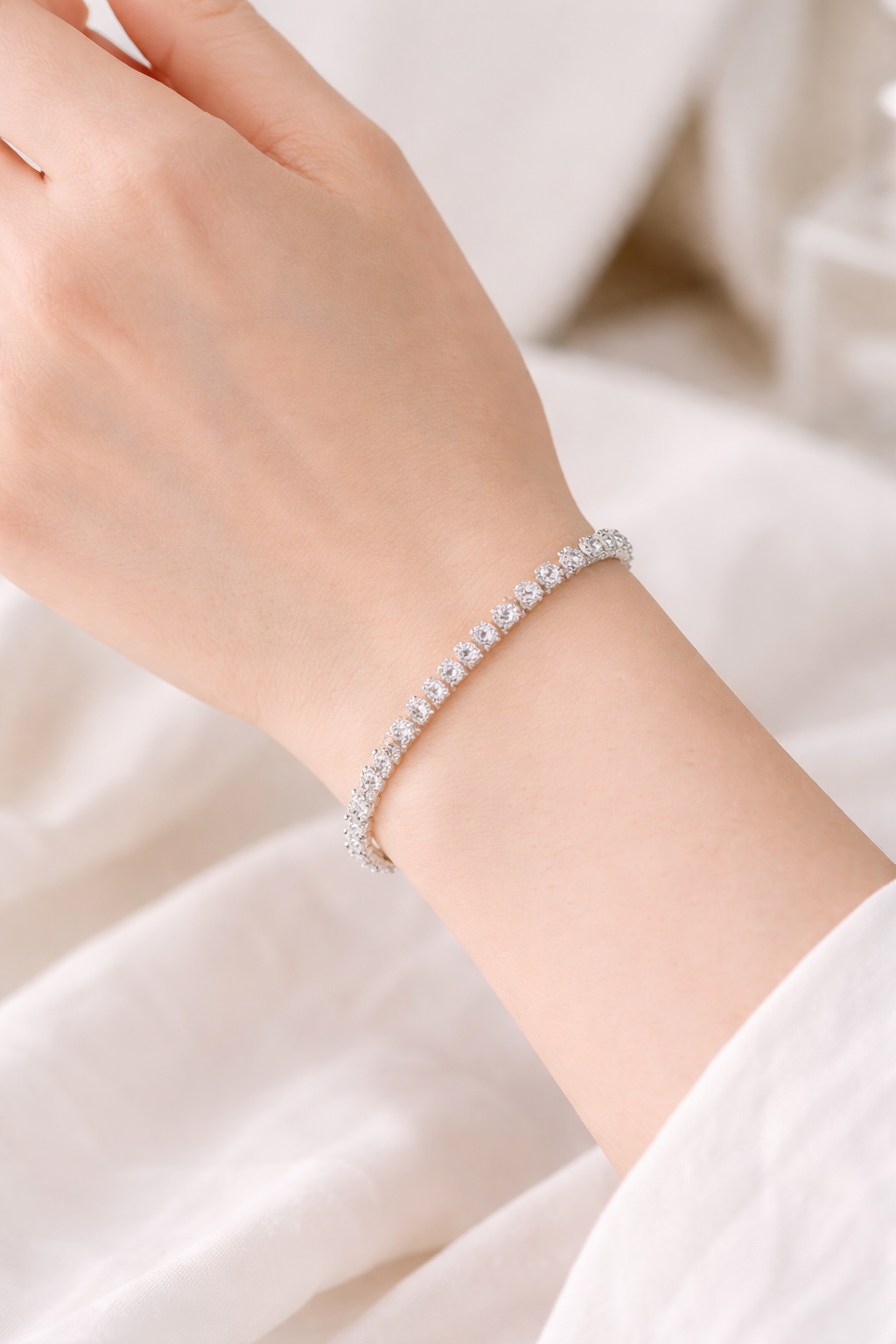 LumiLink Tennis Bracelet  - Silver Plated