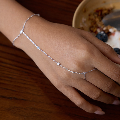 Lumi Line Hand Chain - Silver Plated