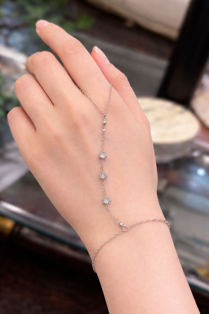 Lumi Line Hand Chain - Silver Plated