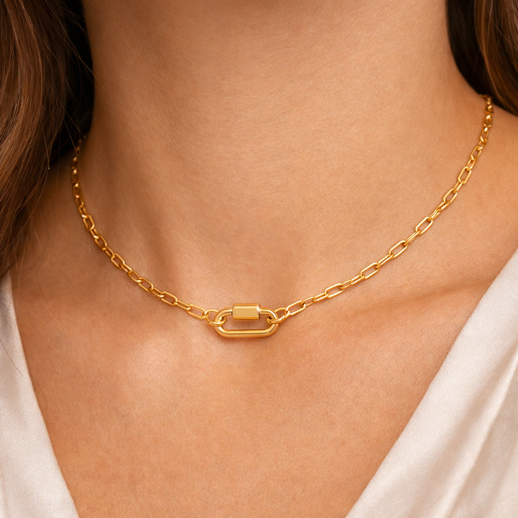 Lock Necklace - 18K Gold Plated