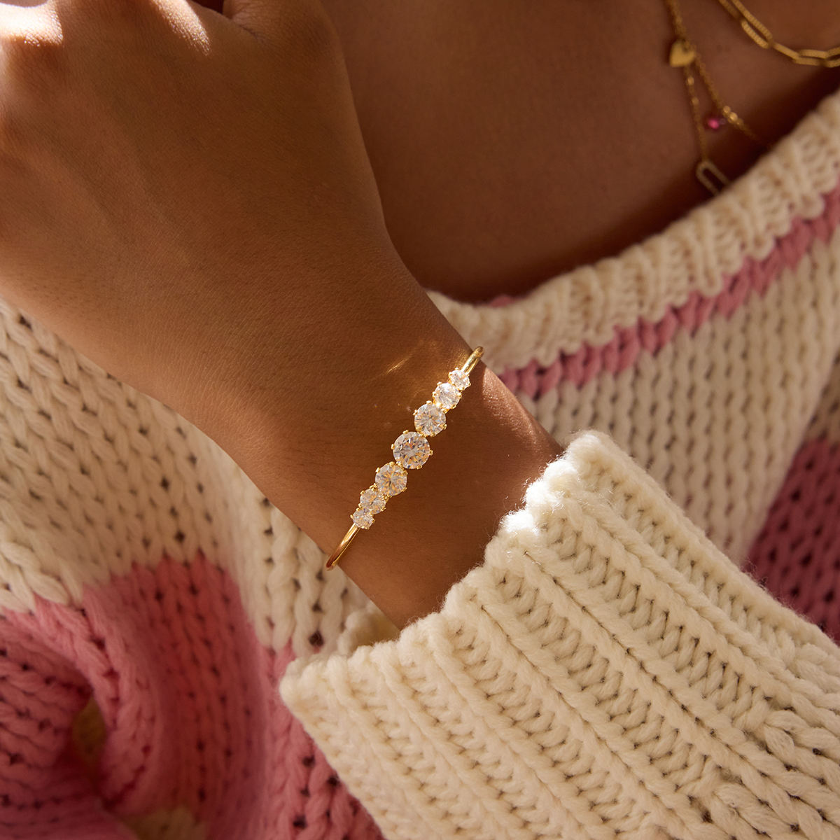 Crownline Crystal Cuff - 18K Gold Plated