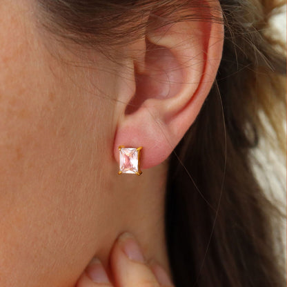 Square Studs Earrings - 18K Gold Plated