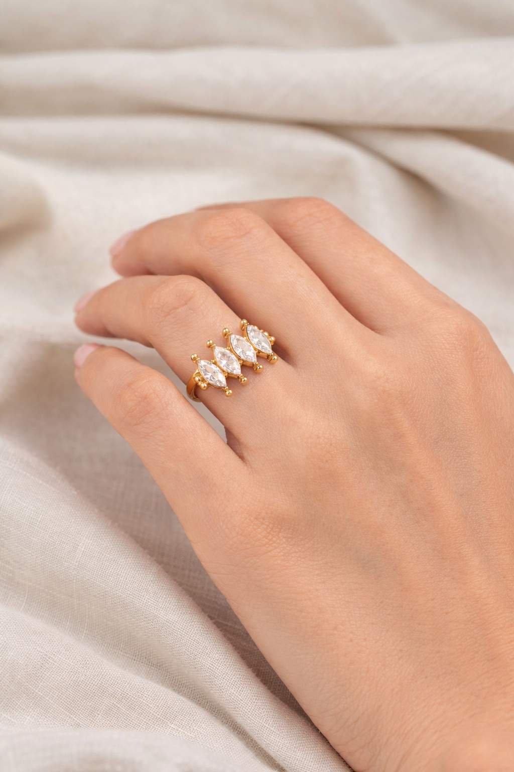 Four Grace Ring - 18K Gold Plated (Adjustable)